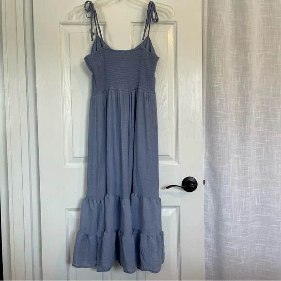 Lily Rose Small Coquette Cottagecore Tiered Fairy Dainty Light Blue Midi Dress - Picture 15 of 16